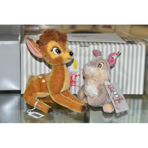 599 - A BOXED STEIFF LIMITED EDITION DISNEY BAMBI AND THUMPER SET, no.683305, limited edition no.104/2000,... 