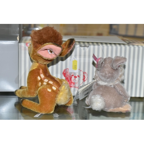 599 - A BOXED STEIFF LIMITED EDITION DISNEY BAMBI AND THUMPER SET, no.683305, limited edition no.104/2000,... 