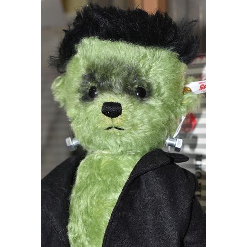 601 - A BOXED STEIFF LIMITED EDITION 'FRANKENSTEIN', no.690457, limited edition no. 82/1818, green mohair,... 