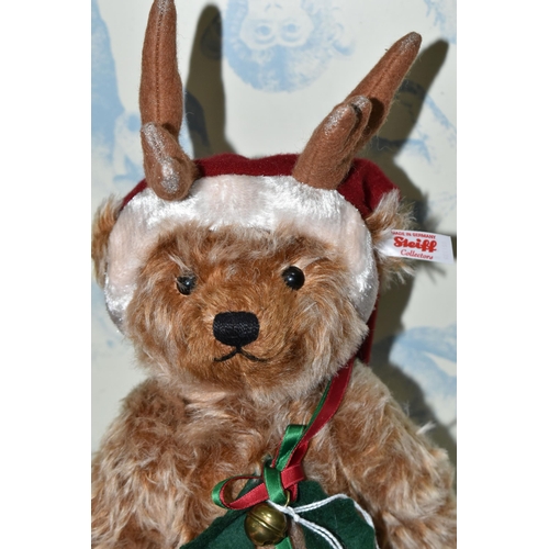 606 - A BOXED STEIFF LIMITED EDITION 'REINDEER TEDDY BEAR', no. 021732, limited edition no.235/1225, caram... 