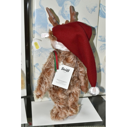 606 - A BOXED STEIFF LIMITED EDITION 'REINDEER TEDDY BEAR', no. 021732, limited edition no.235/1225, caram... 