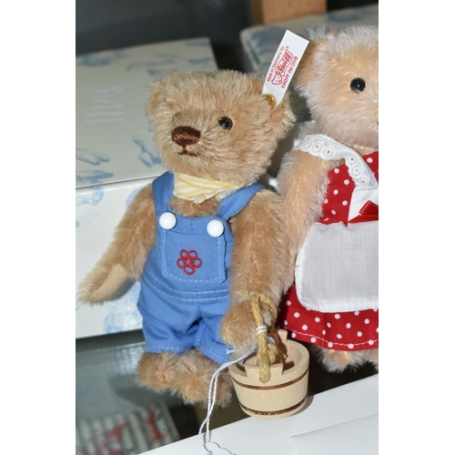 610 - TWO BOXED STEIFF LIMITED EDITION  'JACK & JILL' BEARS,  comprising Jack 664342 - 160/1,500, cinnamon... 