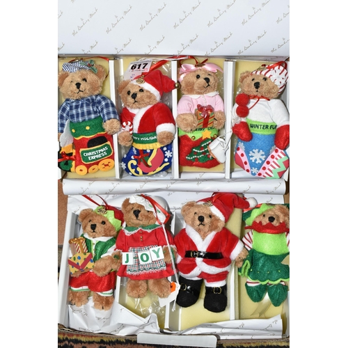 617 - TWO BOXED SETS OF FOUR DANBURY MINT CHRISTMAS TEDDY BEARS, comprising 2017 collection and 2018 colle... 