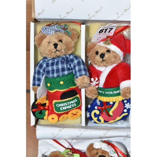 617 - TWO BOXED SETS OF FOUR DANBURY MINT CHRISTMAS TEDDY BEARS, comprising 2017 collection and 2018 colle... 