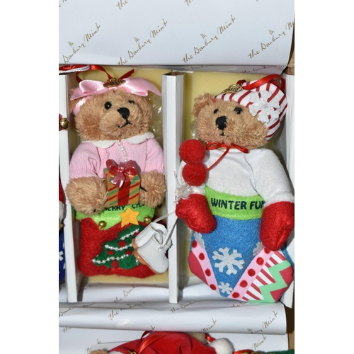 617 - TWO BOXED SETS OF FOUR DANBURY MINT CHRISTMAS TEDDY BEARS, comprising 2017 collection and 2018 colle... 