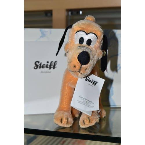 622 - A BOXED STEIFF LIMITED EDITION 'PLUTO', with orange mohair and cotton, gold coloured ear button and ... 