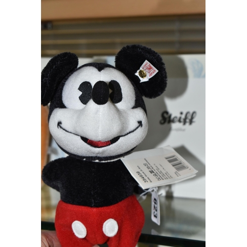 623 - A BOXED STEIFF LIMITED EDITION 'MICKEY MOUSE', with black and white mohair and cotton, gold coloured... 