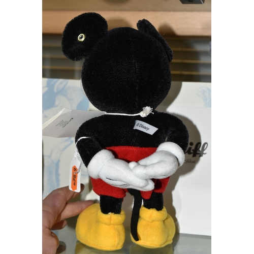 623 - A BOXED STEIFF LIMITED EDITION 'MICKEY MOUSE', with black and white mohair and cotton, gold coloured... 