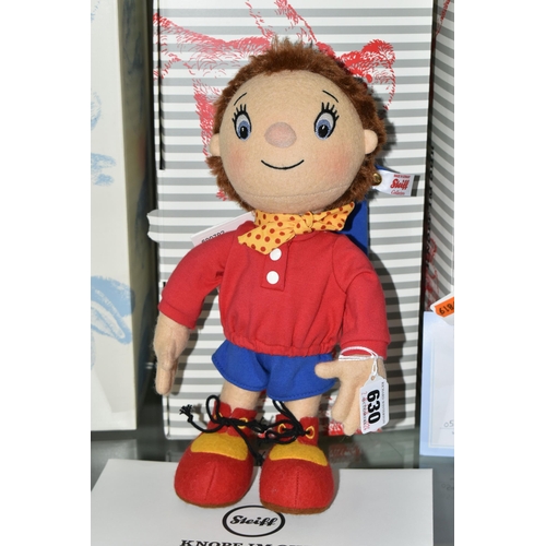 630 - A BOXED STEIFF LIMITED EDITION 'NODDY', the Enid Blyton character with wool felt covering, gold colo... 