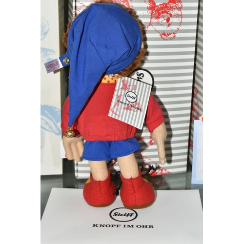 630 - A BOXED STEIFF LIMITED EDITION 'NODDY', the Enid Blyton character with wool felt covering, gold colo... 