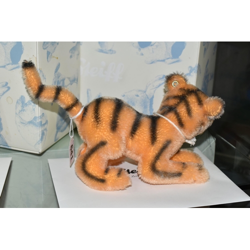 641 - A BOXED STEIFF LIMITED EDITION 'TIGGER', the Winnie the Pooh character with black and apricot mohair... 