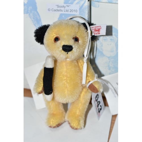 643 - TWO BOXED LIMITED EDITION STEIFF 'SOOTY' AND 'SWEEP' CHARACTER ORNAMENT, comprising Sooty no 664328,... 