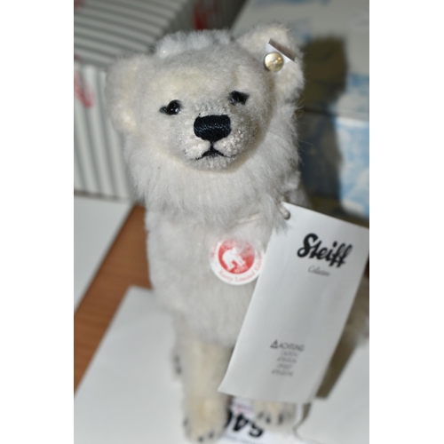 646 - A BOXED LIMITED EDITION STEIFF SNOW FOX XORRY, with alpaca and cotton white 'fur', gold coloured ear... 