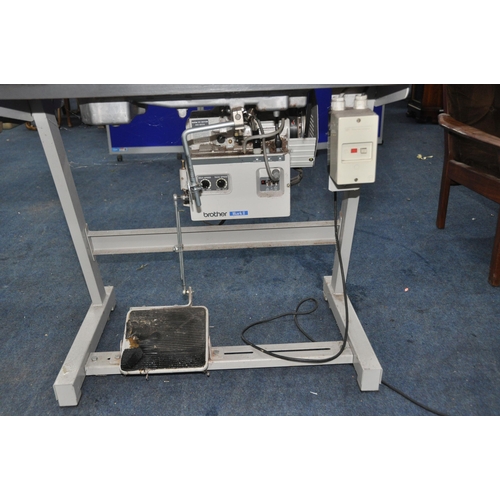 1095 - A BROTHER EXEDRA E40 INDUSTRIAL SEWING MACHINE on work table  width 105cm depth 59cm total height 15... 