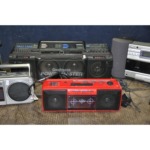 1100 - FIVE PORTABLE HI FIS  comprising of a Goodman's Power Master (one tape not turning), a Sony ZS-D7, a... 