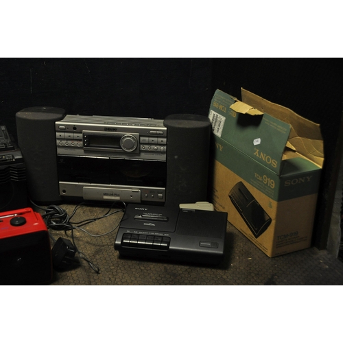 1100 - FIVE PORTABLE HI FIS  comprising of a Goodman's Power Master (one tape not turning), a Sony ZS-D7, a... 