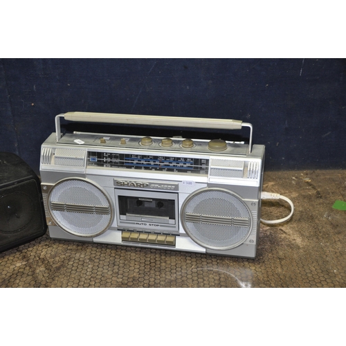 1101 - A SHARP GF-4500 PORTABLE HI FI and a Sharp WQ-CD55 portable Hi Fi (one tape not working CD doesn't p... 