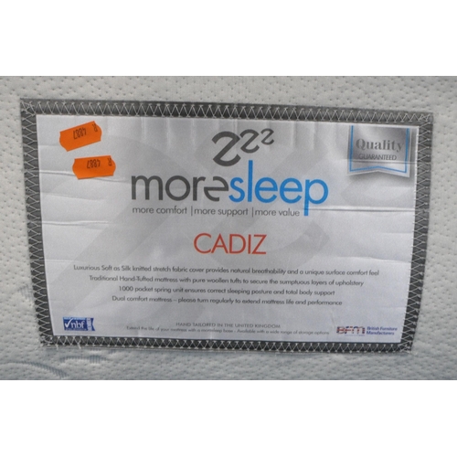 1341 - A MORESLEEP CADIZ SINGLE MATTRESS, with a separate divan base (condition report: general signs of us... 