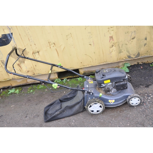 1027 - A PAGODA LM99 PETROL LAWN MOWER with collection bag (engine pulls and starts first time)