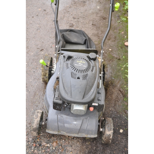 1027 - A PAGODA LM99 PETROL LAWN MOWER with collection bag (engine pulls and starts first time)