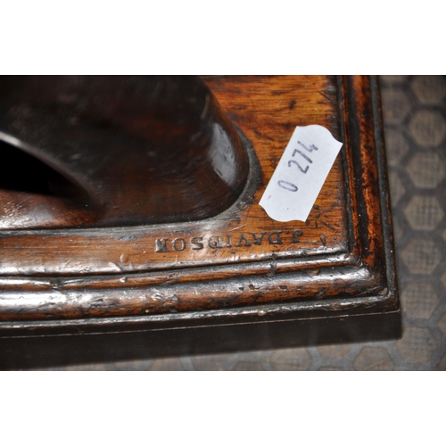 1051 - A VINTAGE STEEL FOOTED SMOOTHING PLANE with wooden body with J.Davidson stamped in two places, a Rob... 