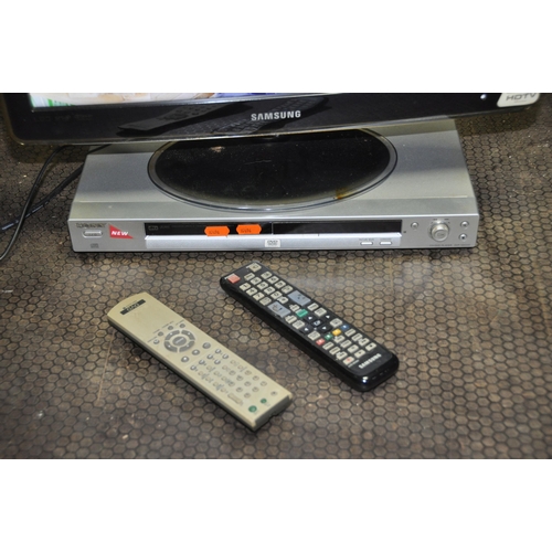 1086 - A SAMSUNG KL2270HD 22in TV with remote (no power cable) and a Sony DVD player with remote  (both PAT... 