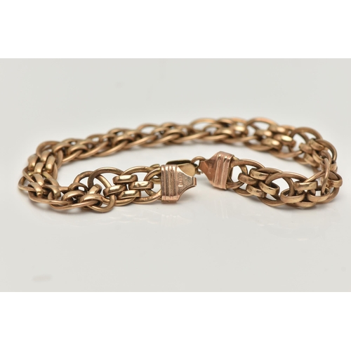 6 - A 9CT GOLD ITALIAN BRACELET, a fancy link chain bracelet, fitted with an AF lobster clasp, approxima... 