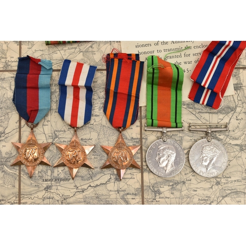 103 - ASSORTED ITEMS, to include a WWII medal with ribbon, a WWII Defence medal with ribbon both not award... 