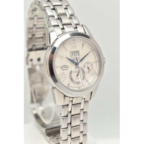 107 - A GENTS BOXED 'SEIKO KINETIC' WRISTWATCH, round silver dial signed 'Seiko Kinetic Perpetual', altern... 