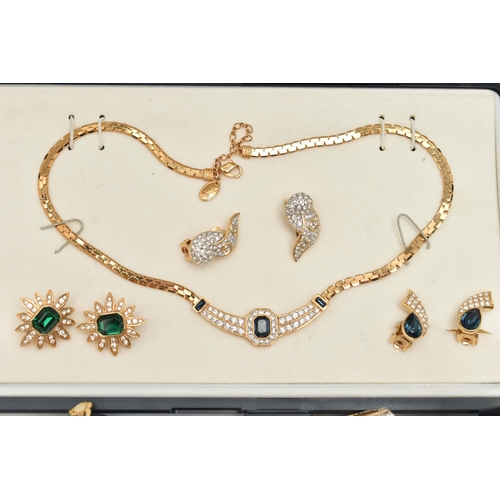 110 - A SELECTION OF 'ATTWOOD' COSTUME JEWELLERY, to include a boxed hinged bangle set with colourless and... 