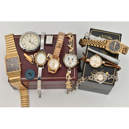 121 - AN ASSORTMENT OF WRISTWATCHES, seven wristwatches, names to include Seiko, Ingersoll, Incabloc and E... 