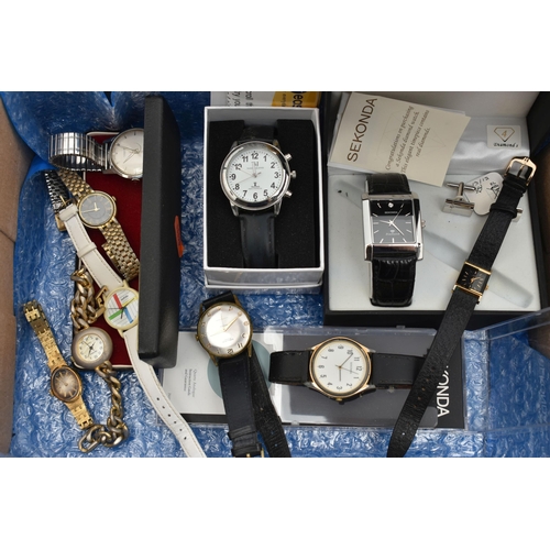 129 - A SELECTION OF LADIES AND GENTS WRISTWATCHES, to include a gents manual wind 'Lanco' stainless steel... 