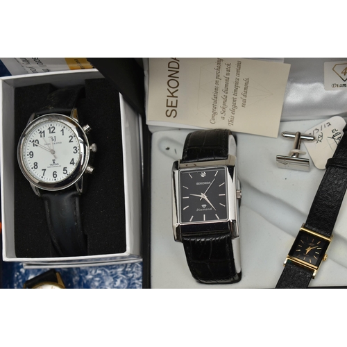 129 - A SELECTION OF LADIES AND GENTS WRISTWATCHES, to include a gents manual wind 'Lanco' stainless steel... 