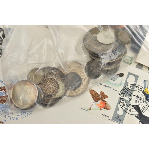 144 - A REMPLOY LARGE BRIEFCASE WITH MIXED COINAGE, to include a small parcel of mixed silver coins, and a... 