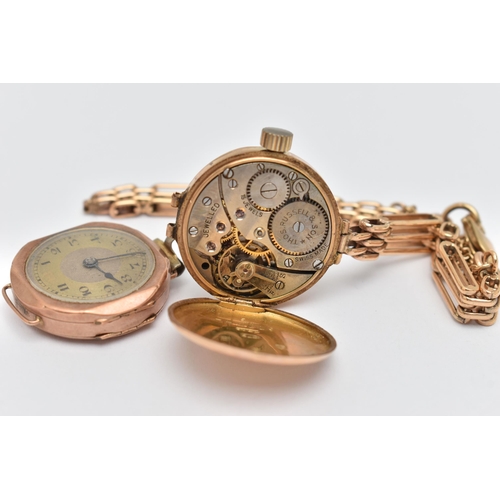 74 - TWO LADIES 9CT GOLD WATCHES, the first a manual wind watch, round white Arabic numeral dial, signed ... 