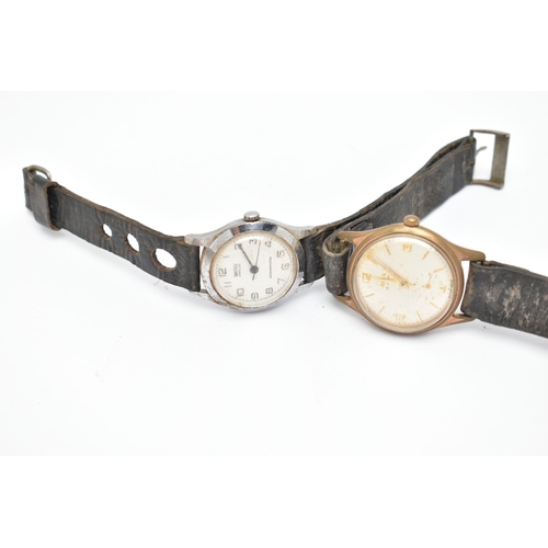 96 - TWO GENTS WRISTWATCHES, the first a manual wind 'Smiths Jewelled' watch, round white dial, Arabic nu... 