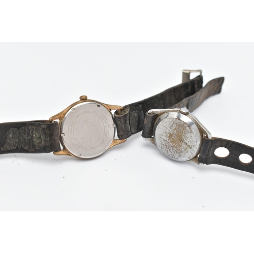 96 - TWO GENTS WRISTWATCHES, the first a manual wind 'Smiths Jewelled' watch, round white dial, Arabic nu... 