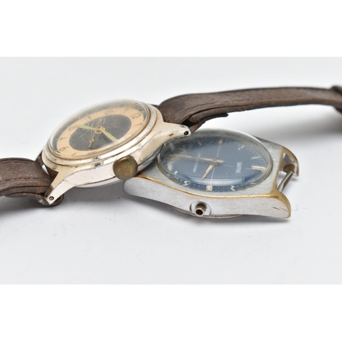 99 - TWO GENTS 'SMITHS' WATCHES, the first with manual wind, round two tone black and gold dial, signed '... 