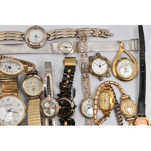 151 - A BAG OF ASSORTED LADIES AND GENTS WRISTWATCHES, to include a gents gold plated AF 'Sekonda 19 jewel... 