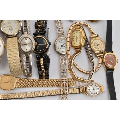 151 - A BAG OF ASSORTED LADIES AND GENTS WRISTWATCHES, to include a gents gold plated AF 'Sekonda 19 jewel... 