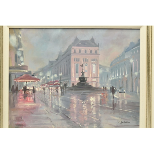 304 - CHARLES ROWBOTHAM (BRITISH CONTEMPORARY) 'PICADILLY LIGHTS', a modern impressionist style London cit... 