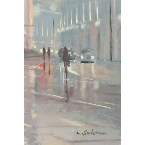 304 - CHARLES ROWBOTHAM (BRITISH CONTEMPORARY) 'PICADILLY LIGHTS', a modern impressionist style London cit... 