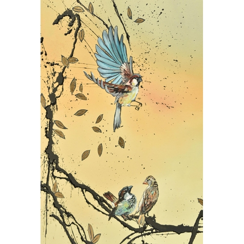 313 - KAY DAVENPORT (BRITISH CONTEMPORARY) 'TAKING FLIGHT', a signed limited edition print depicting birds... 