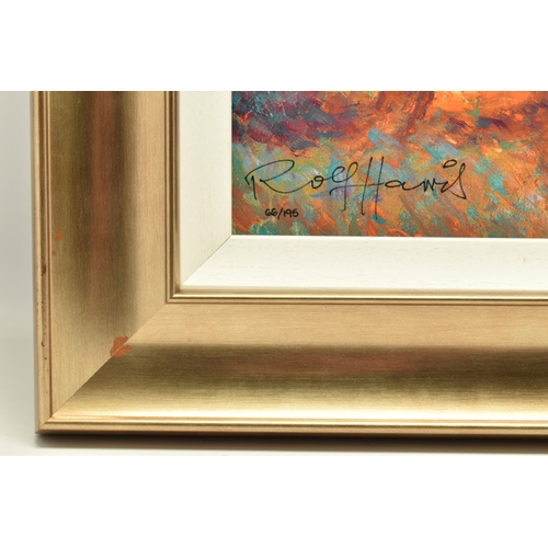 317 - ROLF HARRIS (AUSTRALIA 1930-2023) 'BACKLIT GOLD', a signed limited edition print on canvas board, de... 