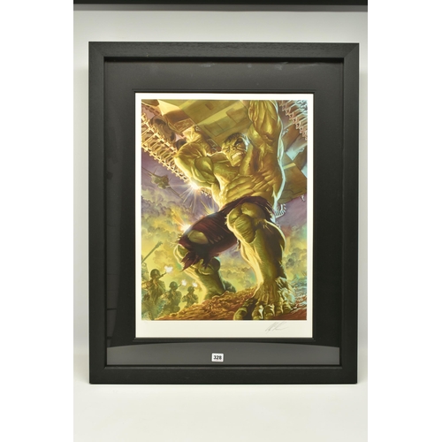 328 - ALEX ROSS FOR MARVEL COMICS 'IMMORTAL HULK', a signed limited edition print on paper, depicting Hulk... 