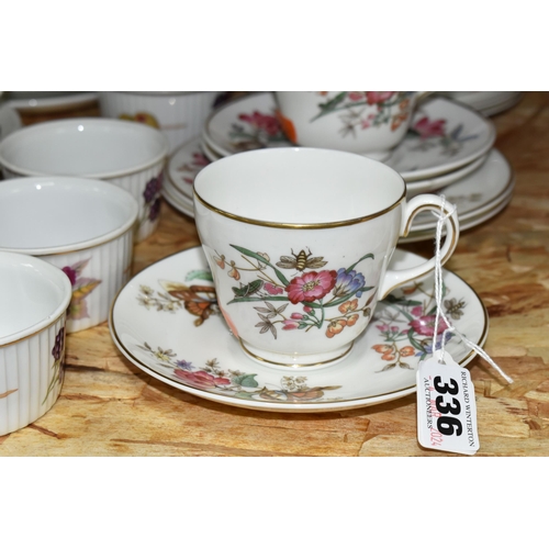 336 - A WEDGWOOD 'SANDON' PATTERN TEA SET AND ASIA R4288 PATTERN SOUP BOWLS, a 'Sandon' pattern tea set co... 