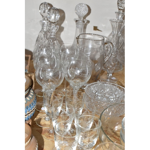 337 - A LARGE QUANTITY OF CUT CRYSTAL AND GLASSWARE, comprising a  Waterford Crystal miniature mantel cloc... 