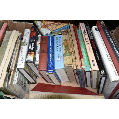 340 - THREE BOXES OF BOOKS & EPHEMERA containing sixty-five miscellaneous titles in hardback and paperback... 