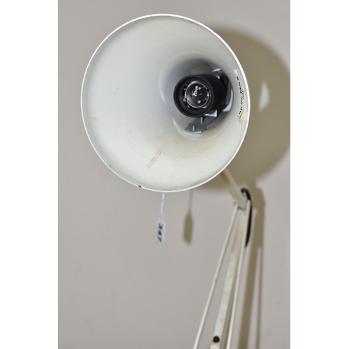 347 - A 'MODEL 90' ANGLEPOISE LAMP, the adjustable desk lamp in off-white/cream finish, stamped 'Herbert T... 