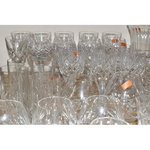 351 - A QUANTITY OF CUT CRYSTAL AND OTHER GLASSWARE, to include seven sets or part sets of drinking glasse... 